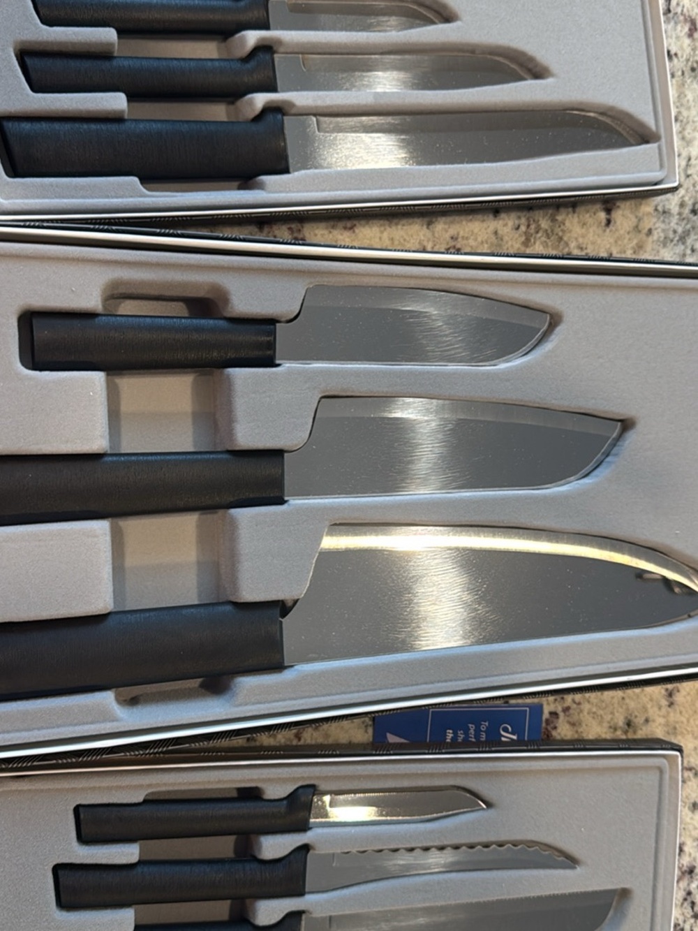 Black Handle Stainless Steel Kitchen Knife Set - 6 Piece